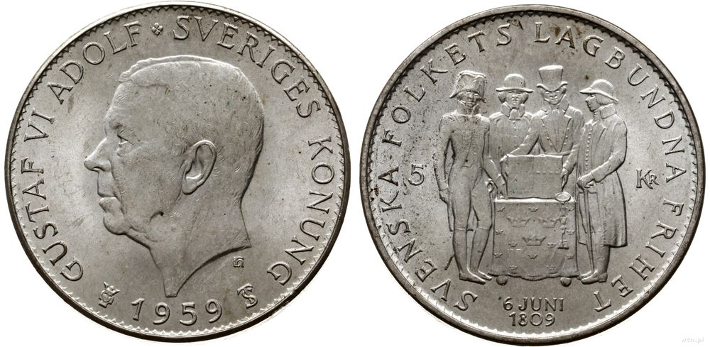 Szwecja, 5 koron, 1959