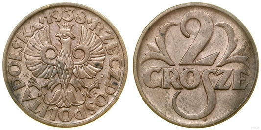 Polska, 2 grosze, 1938