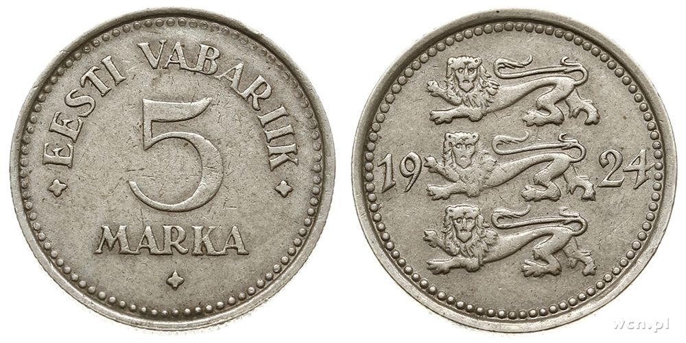 Estonia, 5 marek, 1924