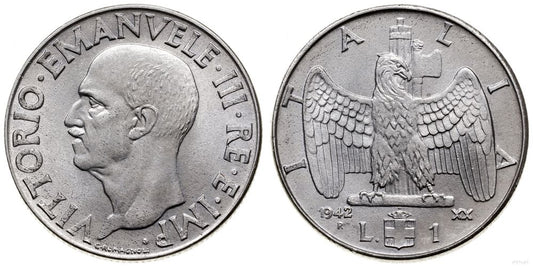 Włochy, 1 lir, 1942 R