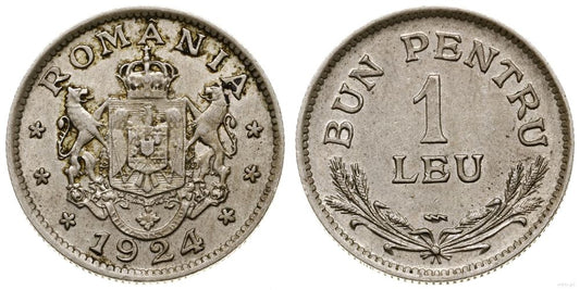 Rumunia, 1 lej, 1924