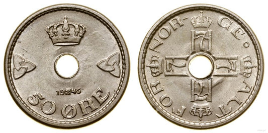 Norwegia, 50 ore, 1945