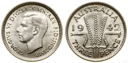 Australia, 3 pensy, 1942 D