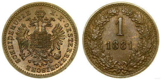 Austria, 1 krajcar, 1881