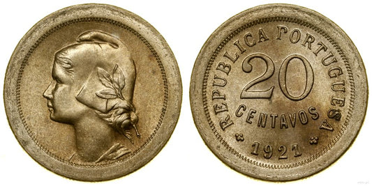 Portugalia, 20 centavo, 1921