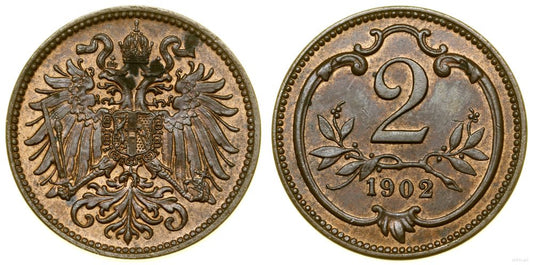 Austria, 2 halerze, 1902