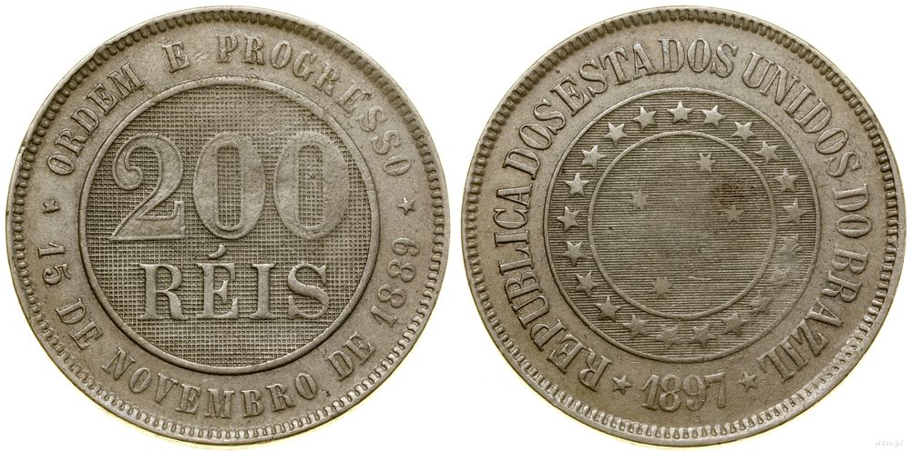 Brazylia, 200 realów, 1889