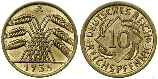 Niemcy, 10 fenigów, 1935 A