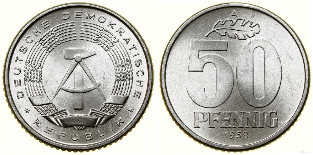 Niemcy, 50 fenigów, 1958 A