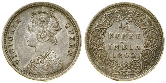 Indie, 1/4 rupii, 1862